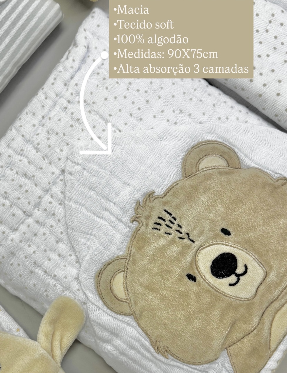 kit enxoval ursinho 7 peças - Imagem 5