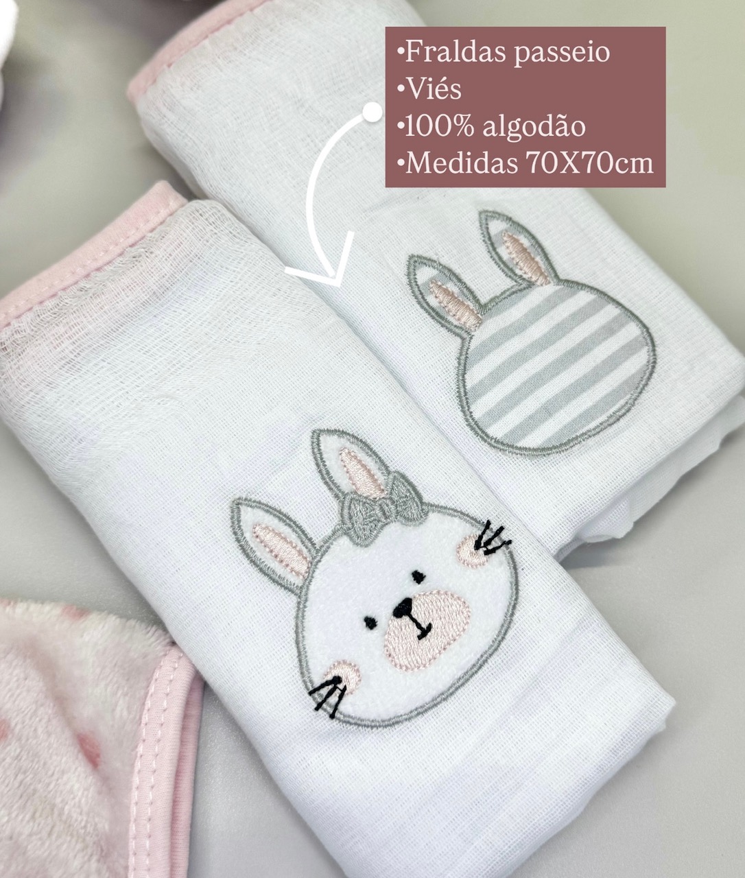 kit enxoval coelhinha 5 peças - Imagem 9