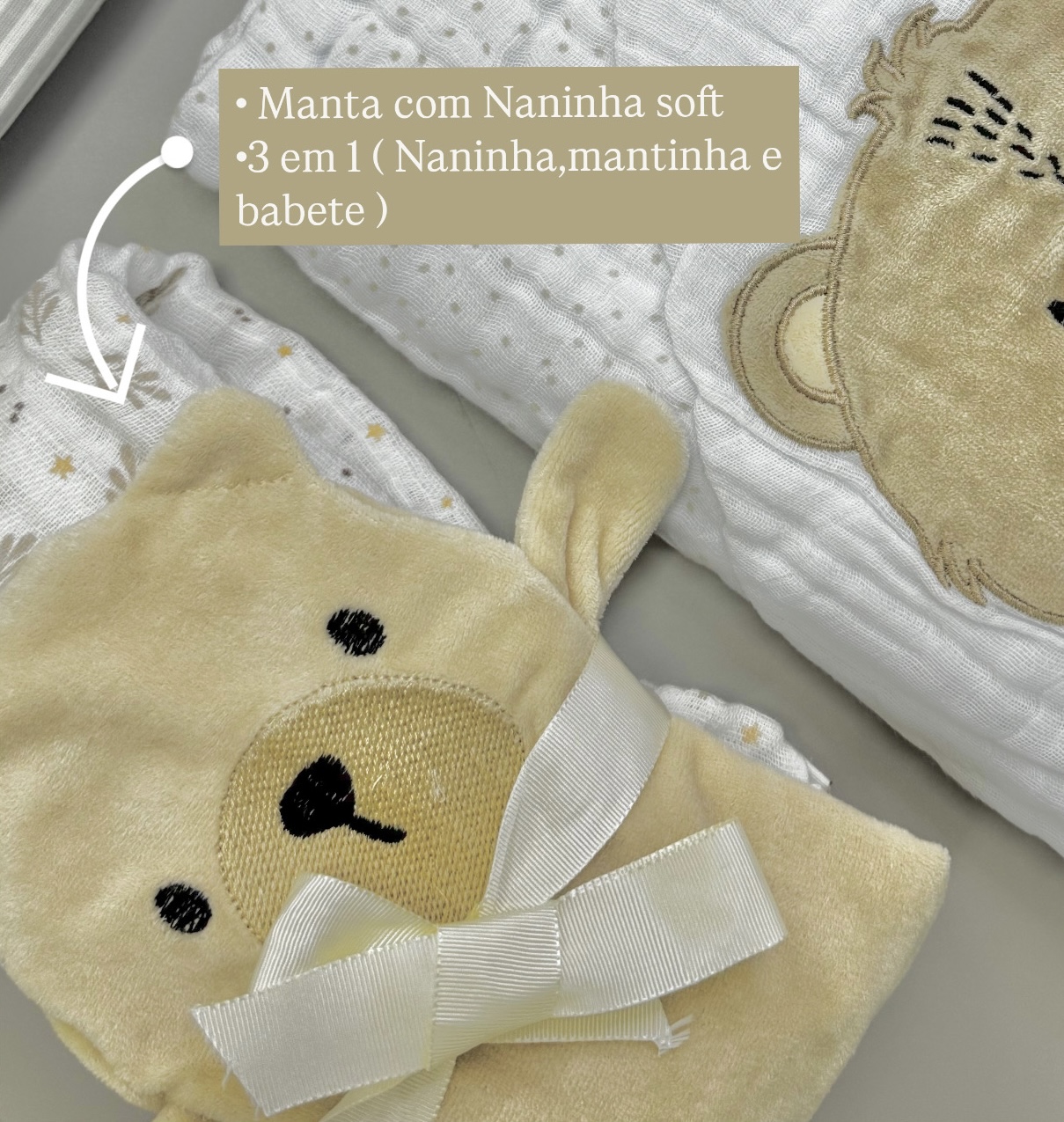 kit enxoval ursinho 7 peças - Imagem 3