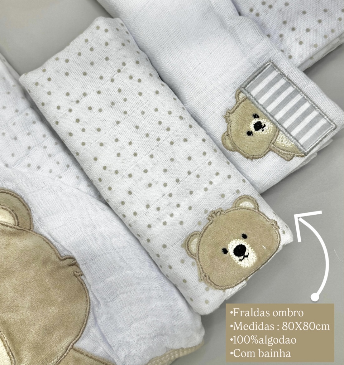 kit enxoval ursinho 7 peças - Imagem 7