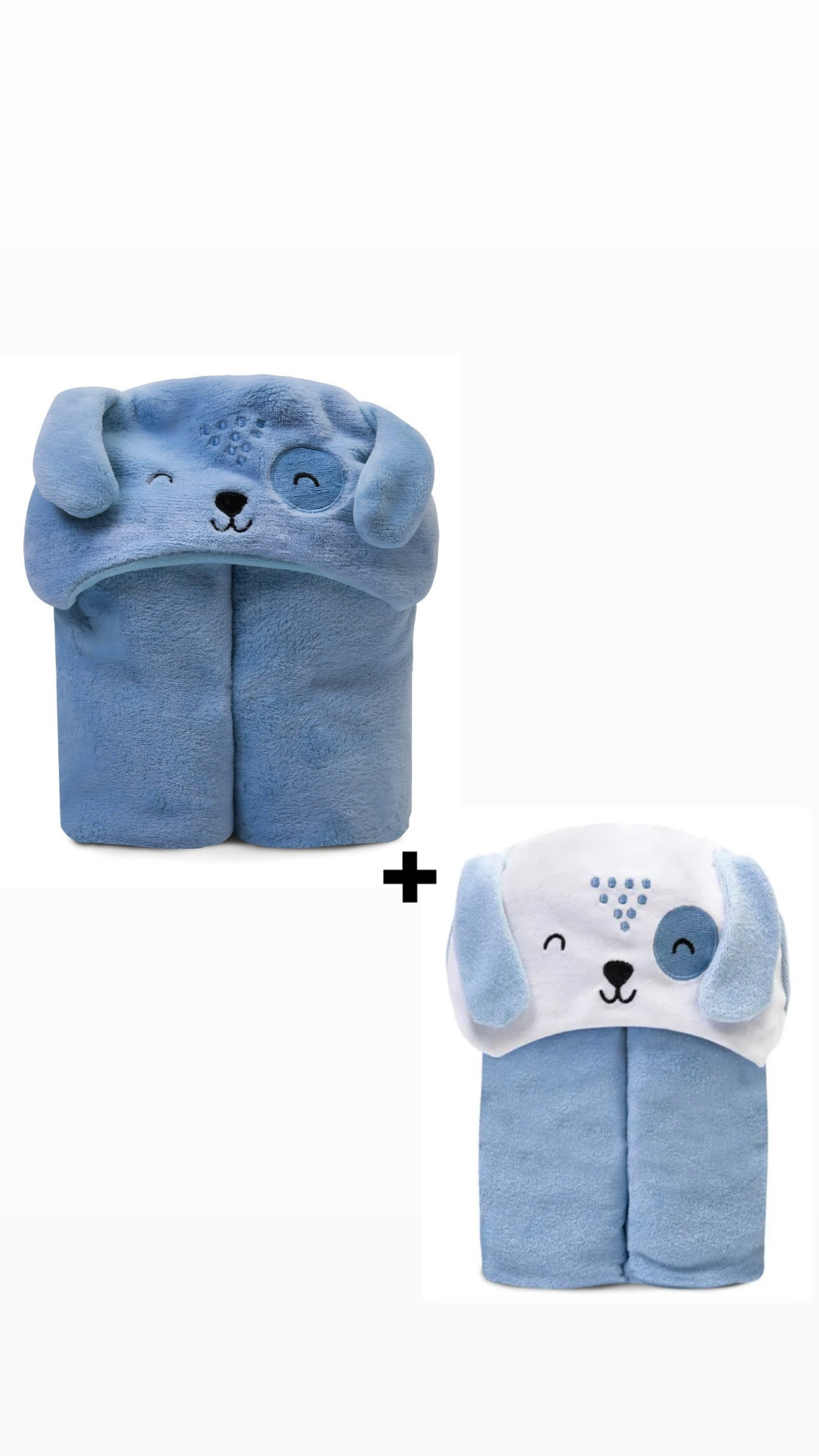 kit 2 peças cobertor+toalha l capuz de bichinhos - Imagem 3