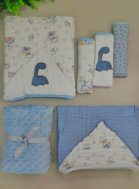 Kit enxoval premium 6 peças - Tema Dino