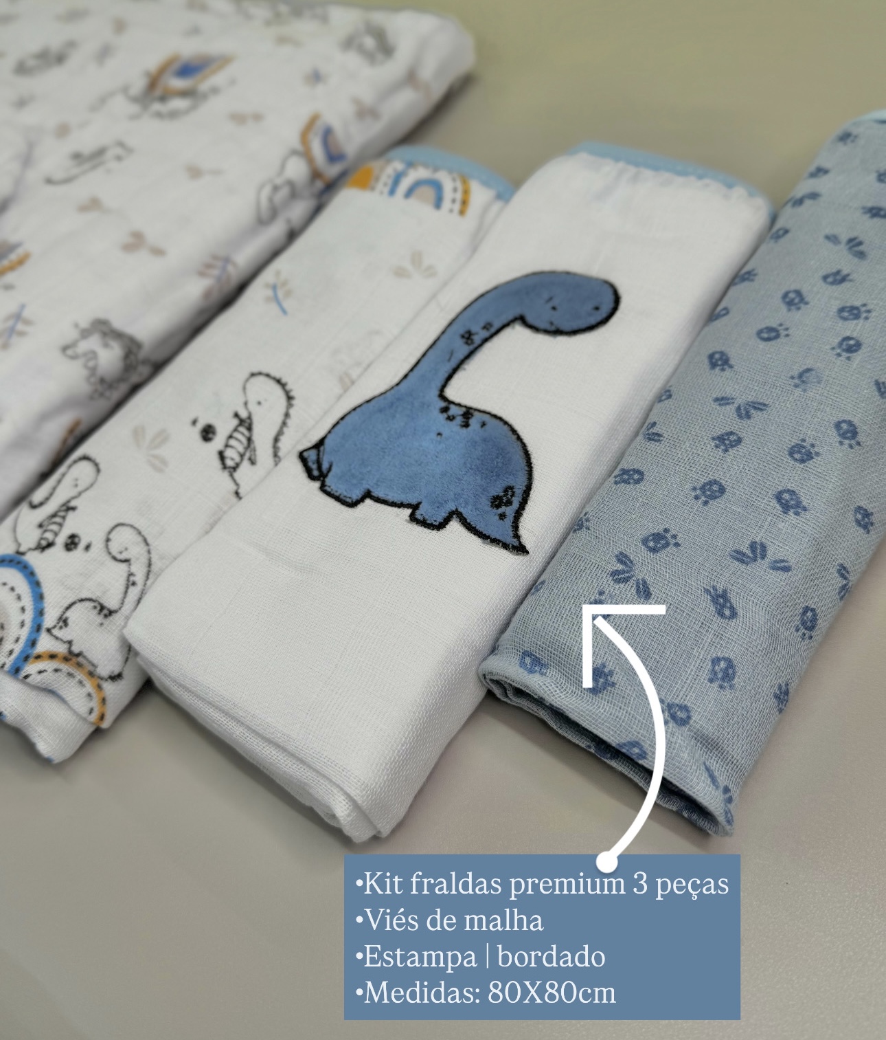 Kit enxoval premium 6 peças - Tema Dino - Imagem 7