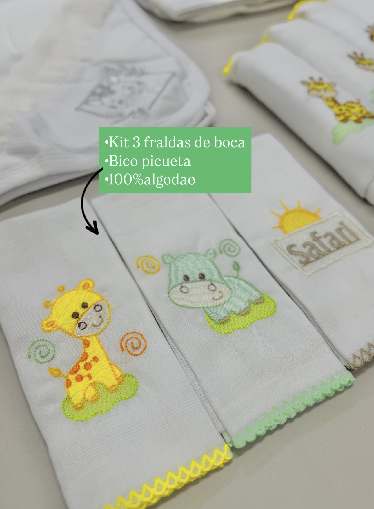 Kit enxoval Safari Girafinha 10 peças - Imagem 2