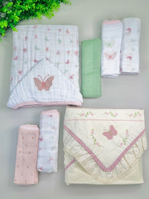 kit enxoval borboleta 7 peças