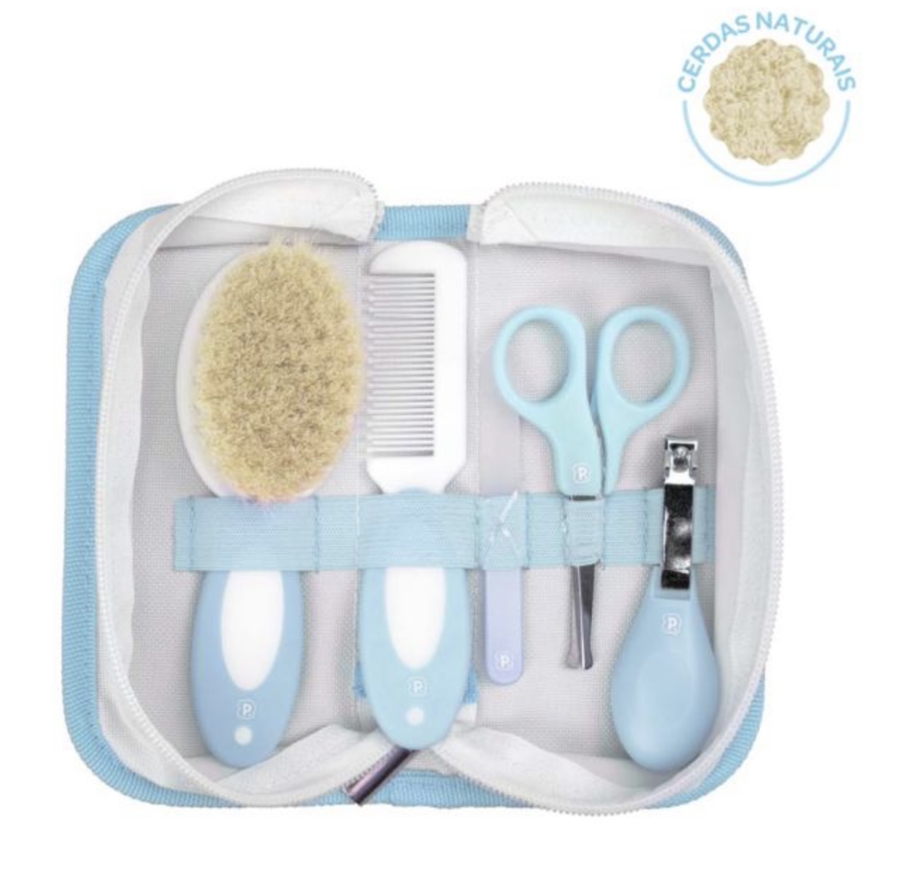 kit higiene 5 pçs+necessarie pimpolho cerdas naturais - Imagem 3