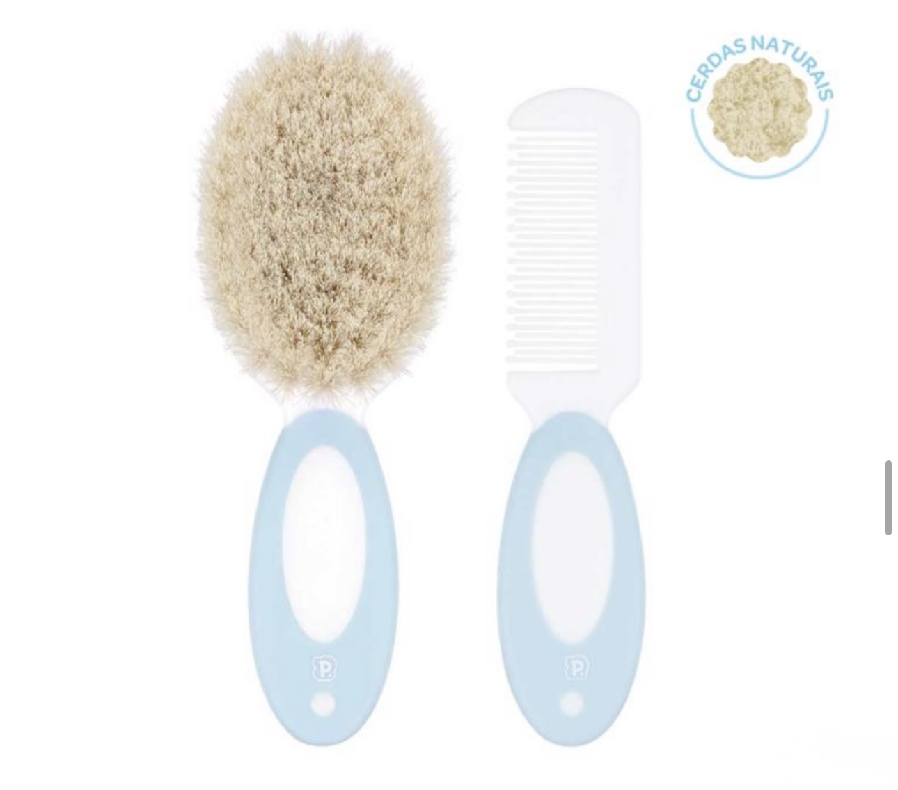 kit escova e pente cerdas naturais pimpolho - Imagem 6