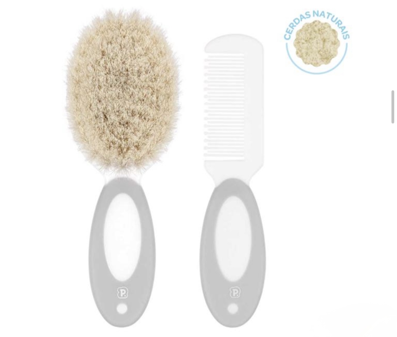 kit escova e pente cerdas naturais pimpolho - Imagem 8
