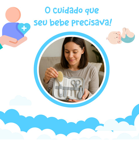 kit higiene 5 pçs+necessarie pimpolho cerdas naturais - Imagem 7