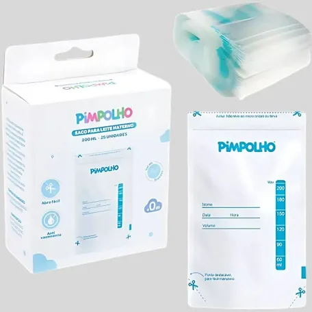kit 25 saquinhos de armazenar leite materno pimpolho