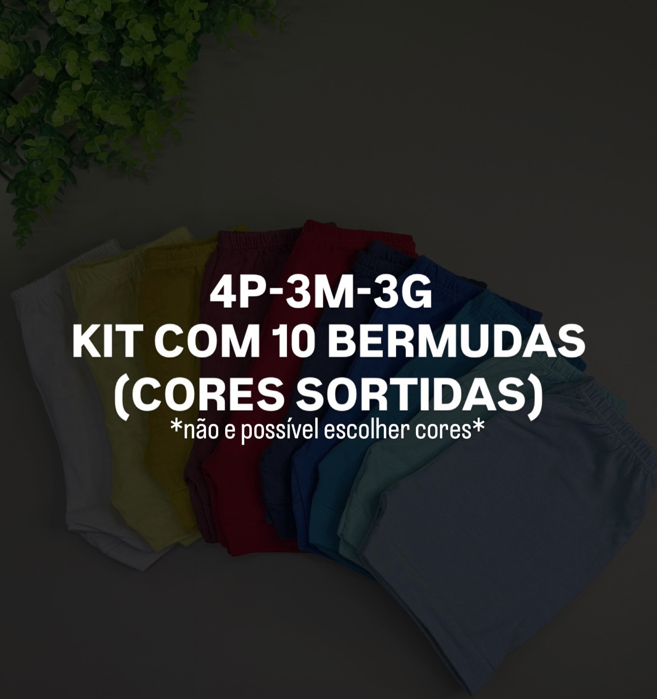 10 bermudas masculinas-kit 10 peças cores sortidas - Imagem 2