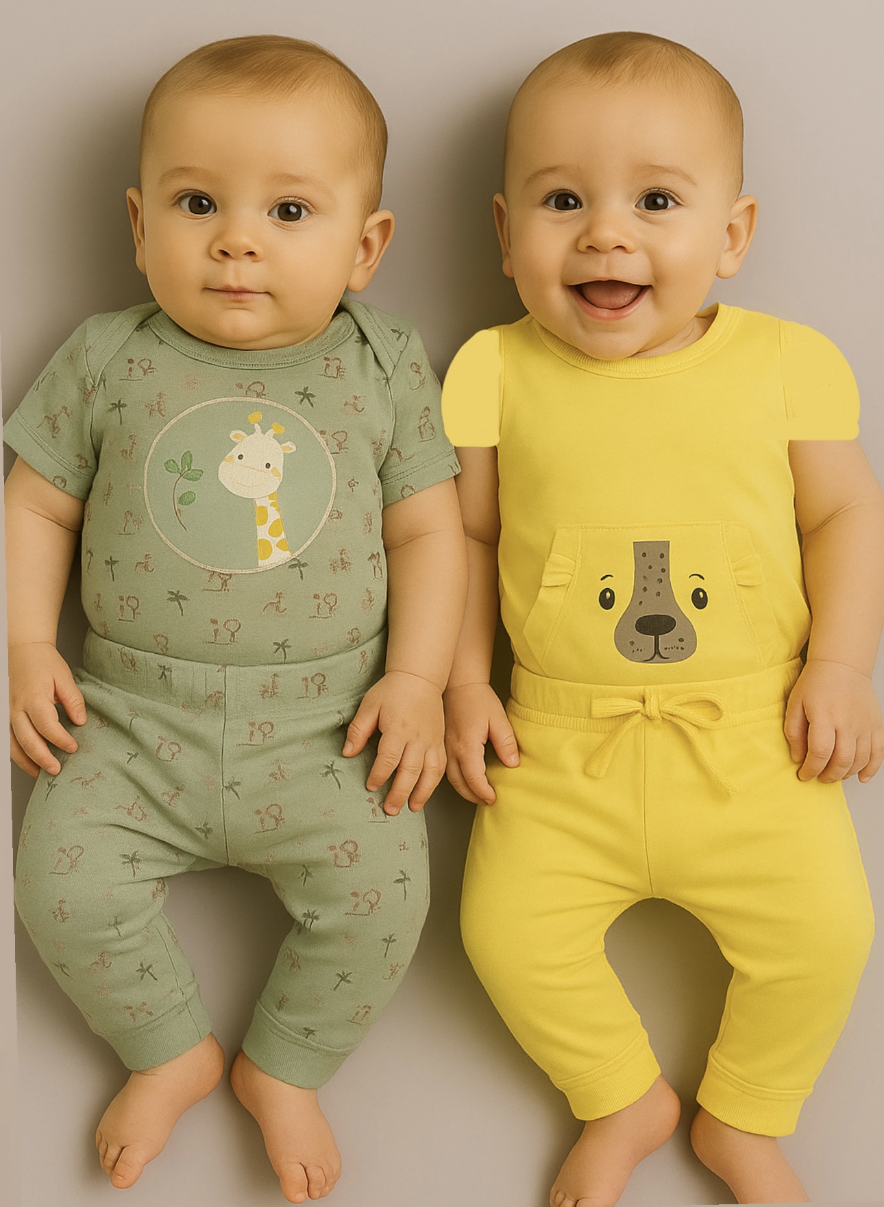 kit 4 peças Girafa Cachorrinho-2 conjuntos bebe menino-G