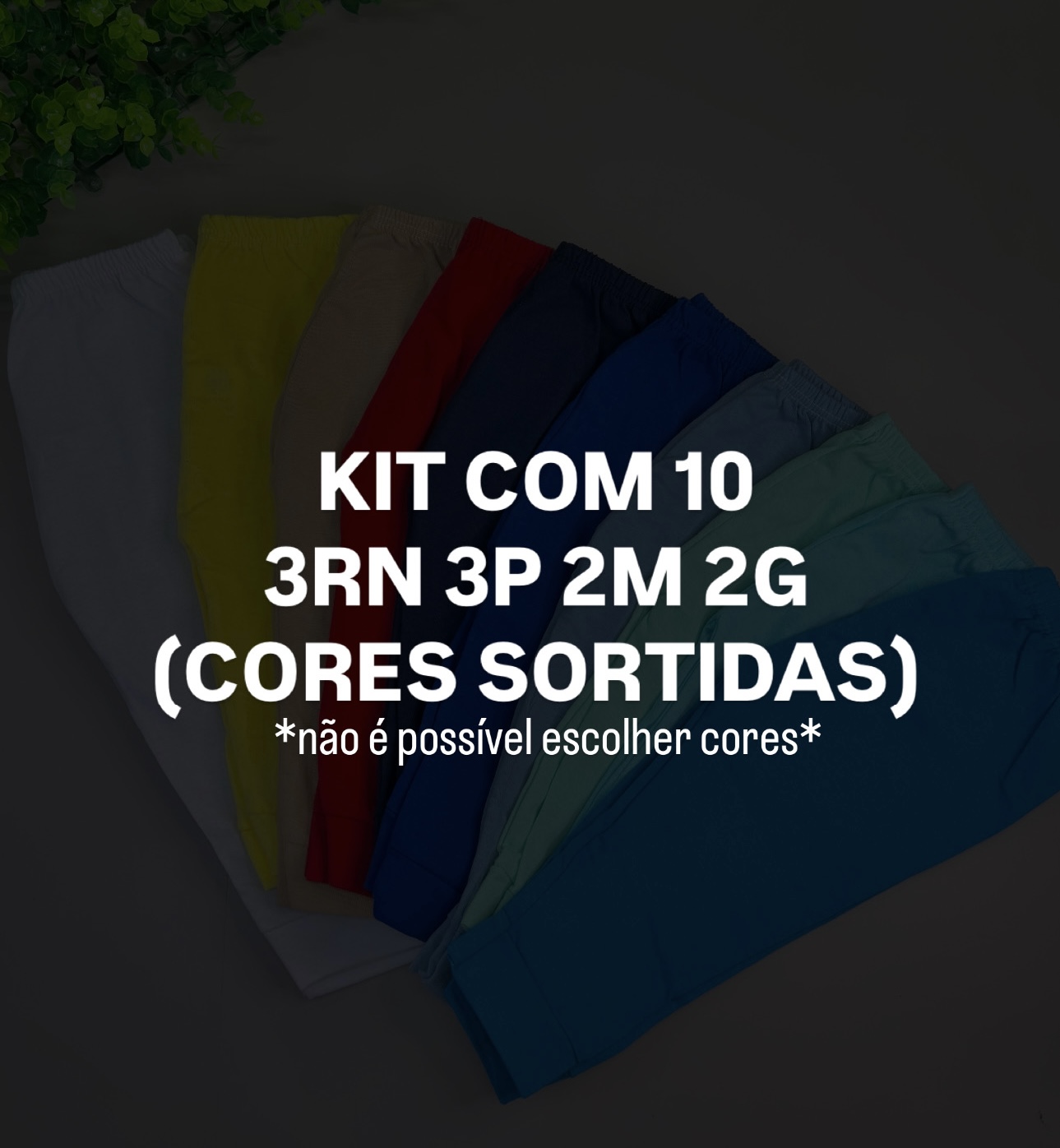 10 calças mijão masculina-kit 10 peças - Cores sortidas 3RN-3P-2M-2G - Imagem 2