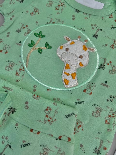 kit 4 peças animais elefante & girafa-2 conjuntos bebe menino-P - Imagem 4