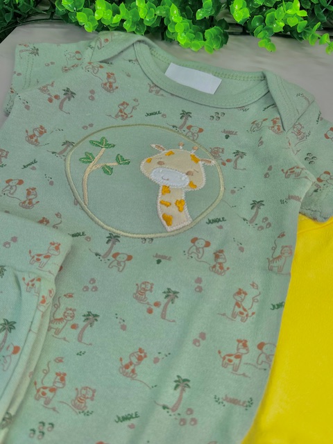 kit 4 peças Girafa Cachorrinho-2 conjuntos bebe menino-G - Imagem 4