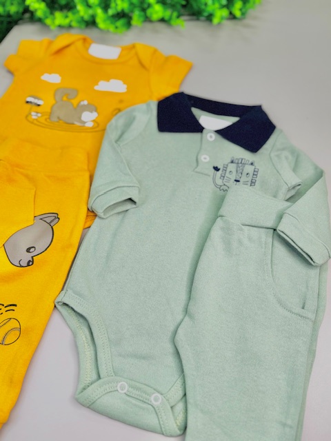 kit 4 peças Leãozinho e cachorrinho-2 conjuntos bebe menino-P e M - Imagem 6
