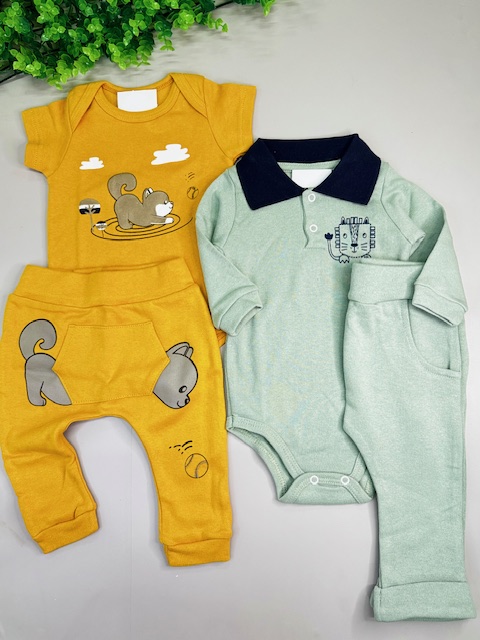 kit 4 peças Leãozinho e cachorrinho-2 conjuntos bebe menino-P e M - Imagem 2