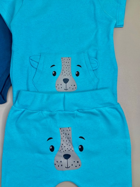 kit 4 peças Ursinho e Leãozinho-2 conjuntos bebe menino-M - Imagem 4