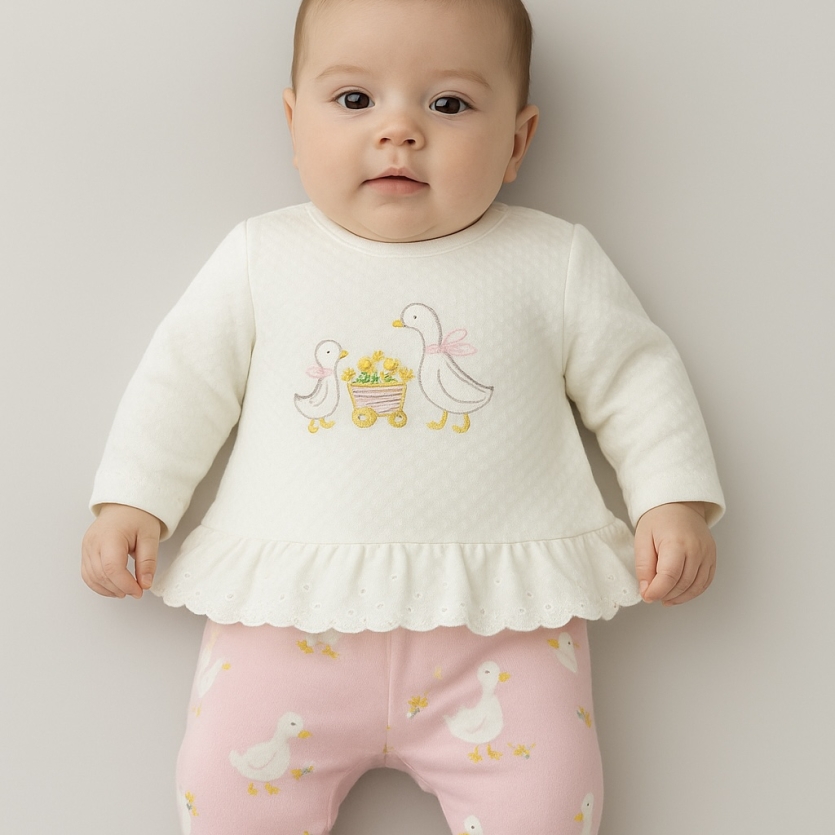 Conjunto Body + Calça | Tilly Baby Patinho| TAM: M