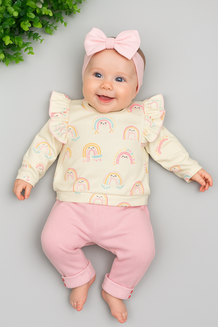 Conjunto Tilly Baby Blusa e Calça Arco-Íris-TAM: M