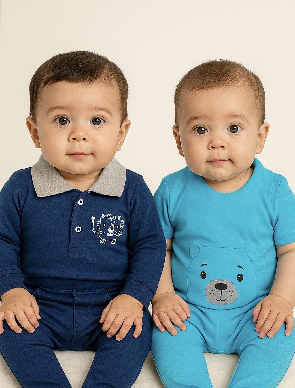 kit 4 peças Ursinho e Leãozinho-2 conjuntos bebe menino-M