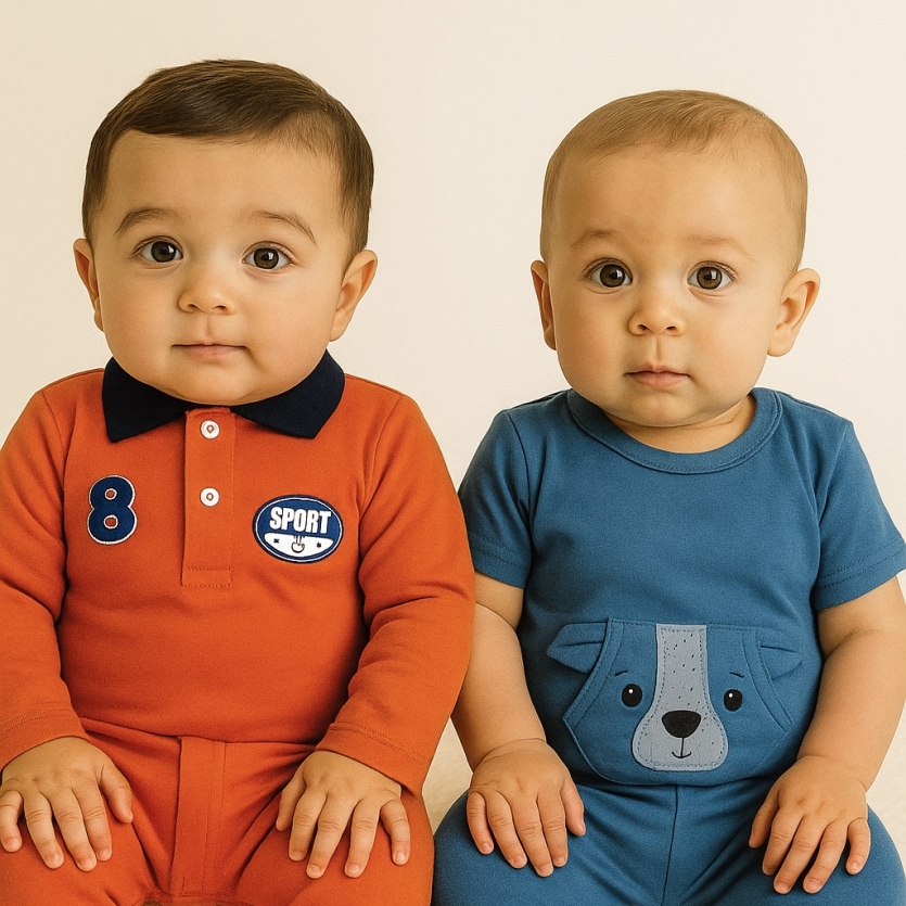 kit 4 peças com calça Jogger-2 conjuntos bebe menino-P