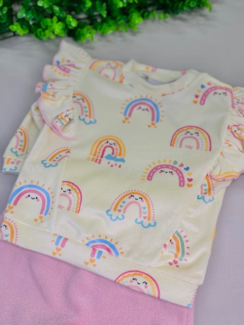 Conjunto Tilly Baby Blusa e Calça Arco-Íris-TAM: M - Imagem 3