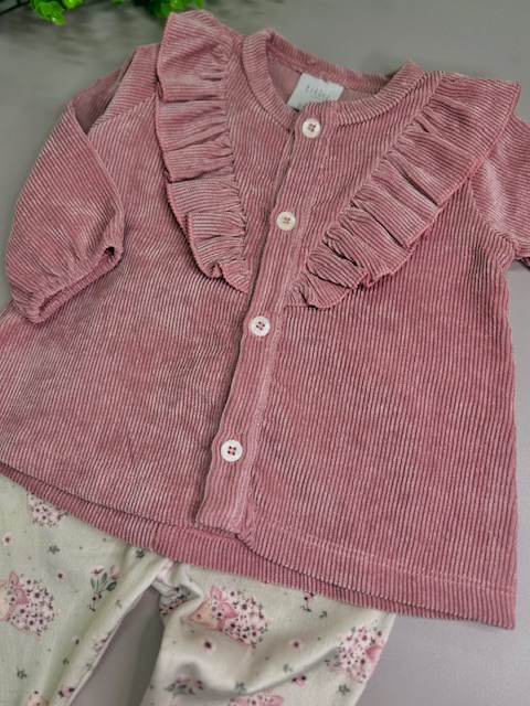 Conjunto Tilly Baby Blusa de Veludo Cotelê e Calça Estampada-TAM:M - Imagem 7