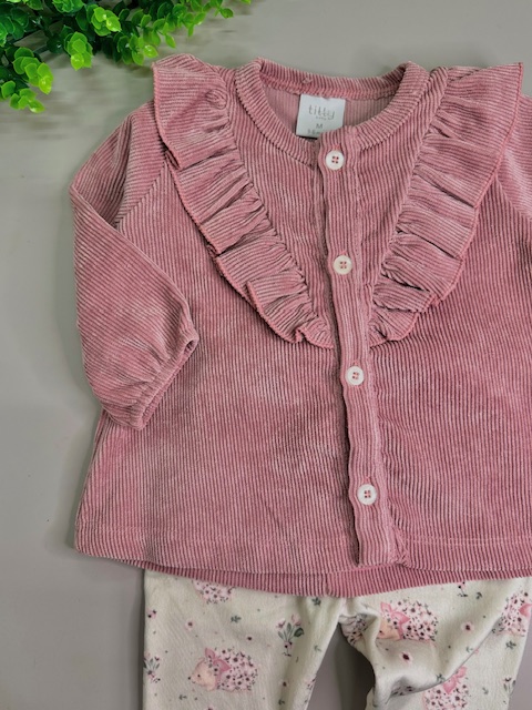 Conjunto Tilly Baby Blusa de Veludo Cotelê e Calça Estampada-TAM:M - Imagem 6