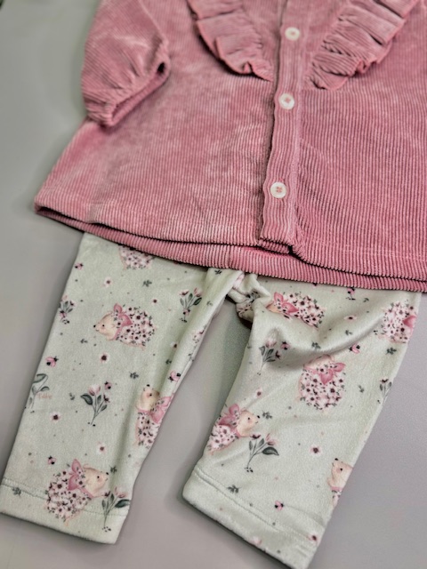 Conjunto Tilly Baby Blusa de Veludo Cotelê e Calça Estampada-TAM:M - Imagem 5