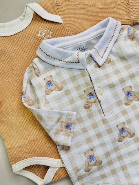 3 peças / Kit 2 Bodys de Ursinho + Touca tric - Imagem 2