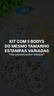 5 Bodys Bebê Canelado manga longa–kit 5 Unidades | Estampas Variadas |100%algodao - Imagem 2
