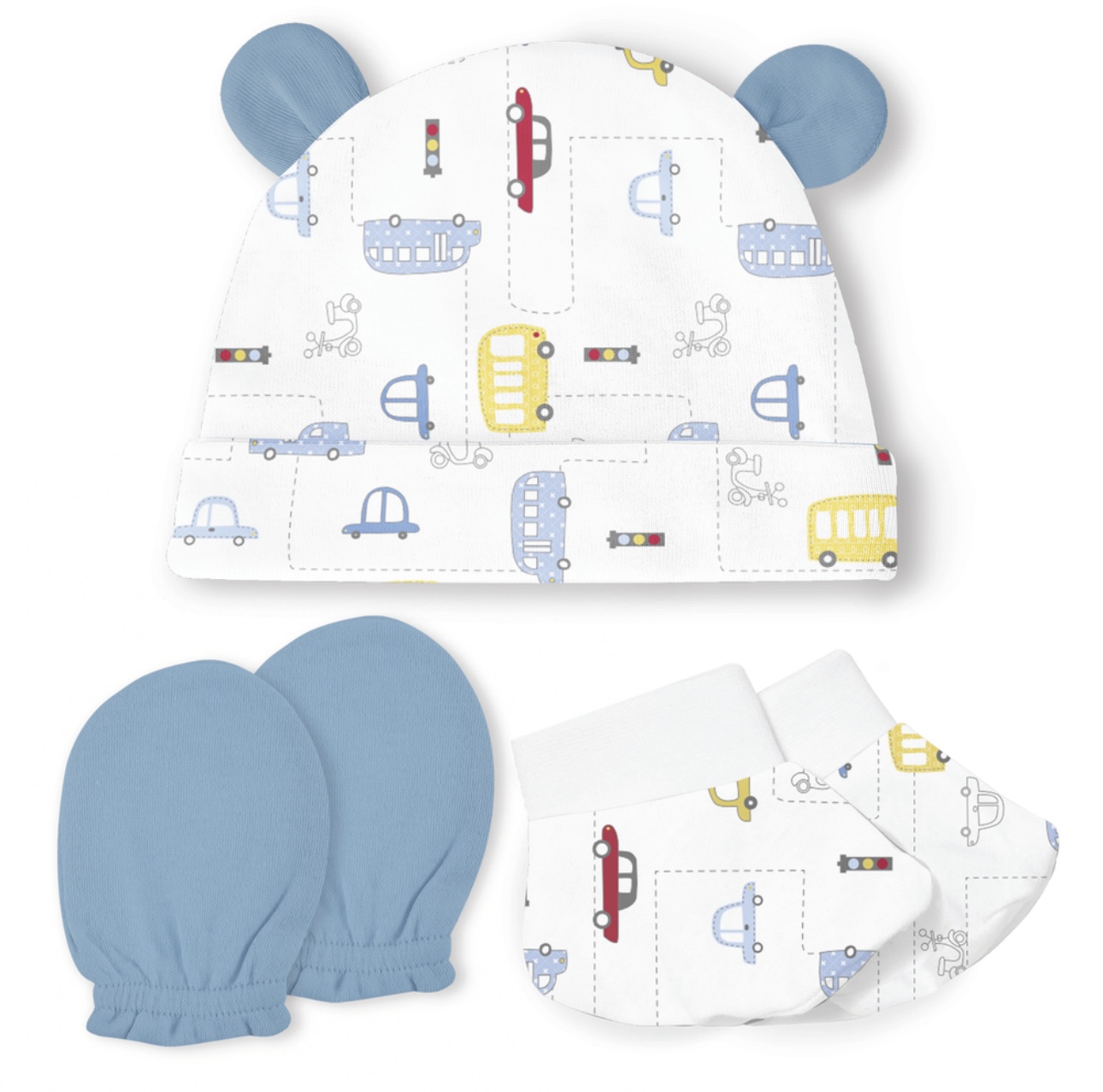 kit maternidade -touca-luva-meia-100%algodao - Imagem 7