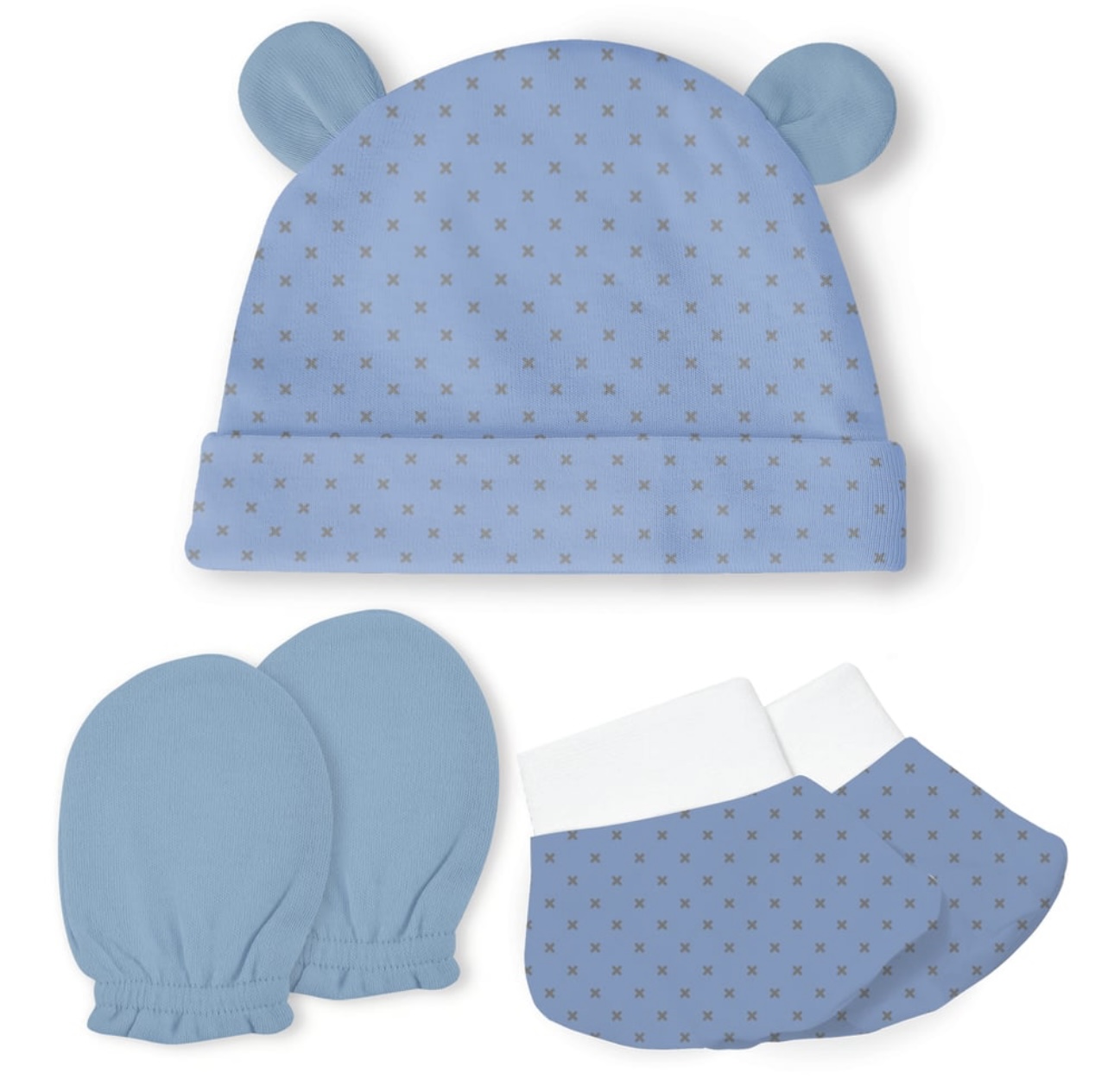 kit maternidade -touca-luva-meia-100%algodao - Imagem 6