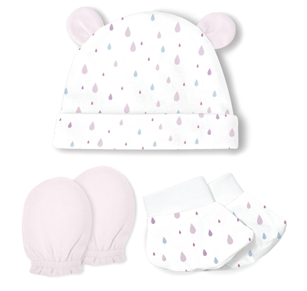 kit maternidade -touca-luva-meia-100%algodao - Imagem 5