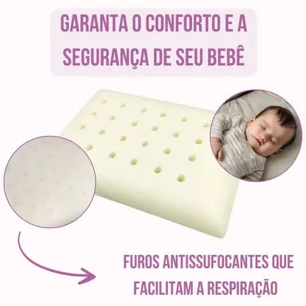 Kit Travesseiros para Bebê – Anti-Sufocante + Modelador | Conforto, Segurança e Apoio Correto - Imagem 10