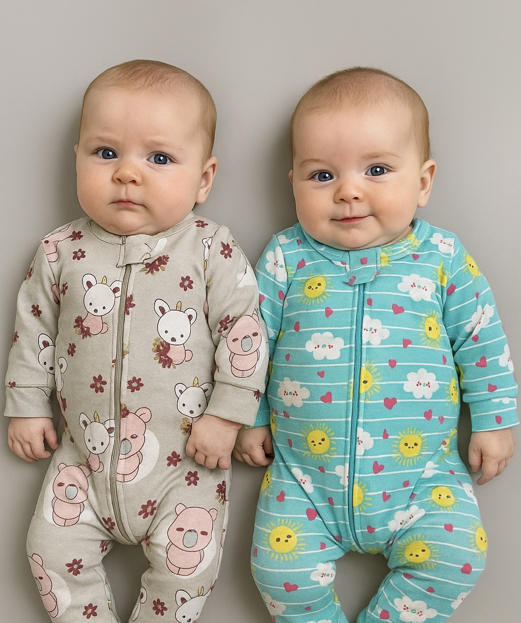 Kit 2 Macacões Suedine 100% Algodão com Zíper Encapado –