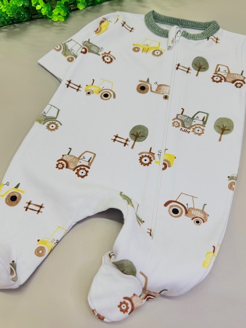 Macacão ziper trator menino RN– Tilly Baby - Imagem 3