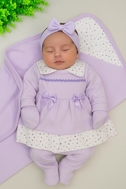 saida maternidade 5 peças-menina RN