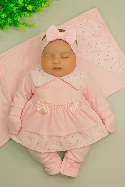 saida maternidade 5 peças -menina RN