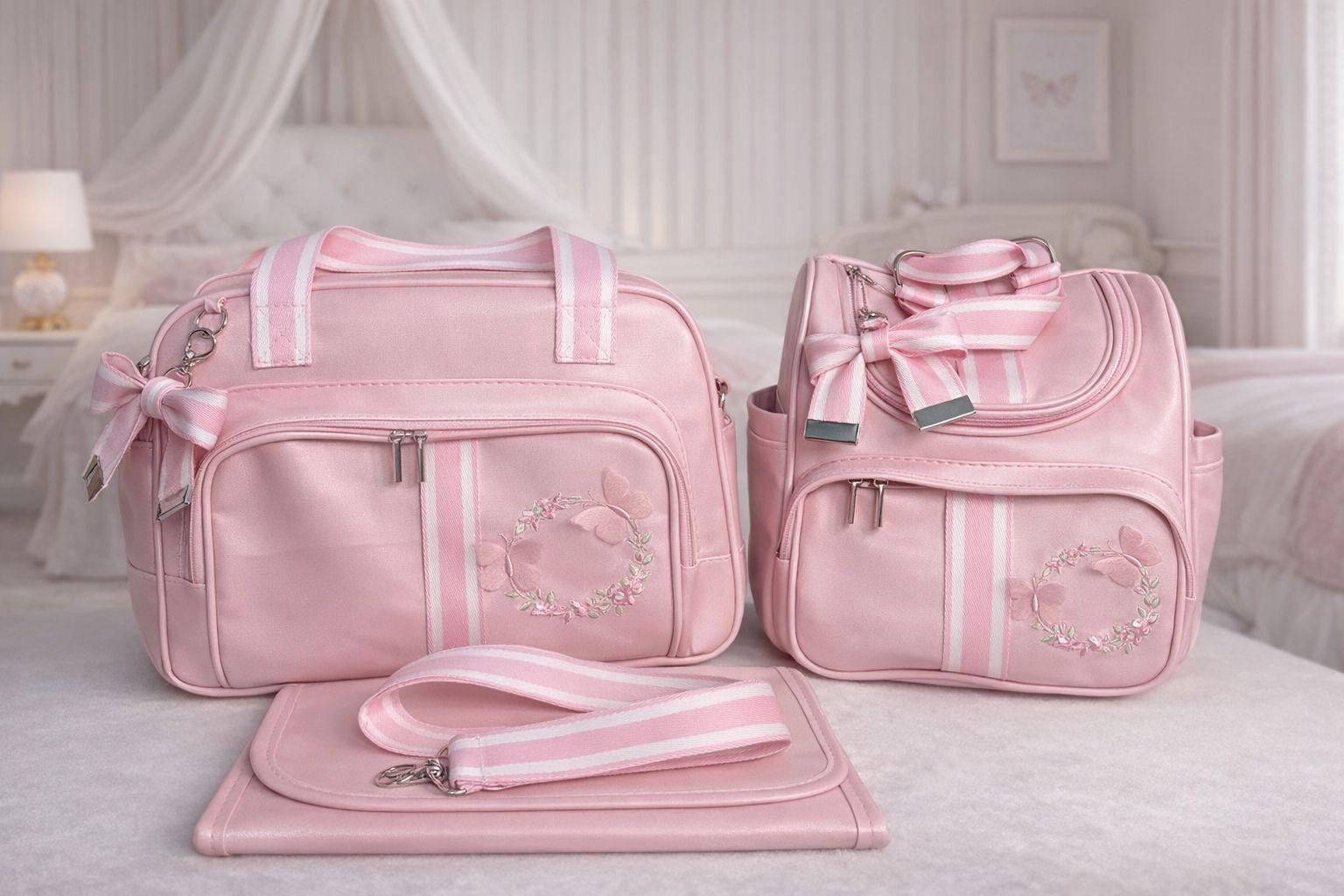 Kit bolsa maternidade luxo 3 peças